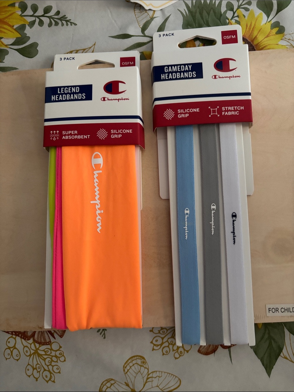 Champion 6-Pack Headband Set – Orange, Pink, Light Blue, Gray, White, Neon Green